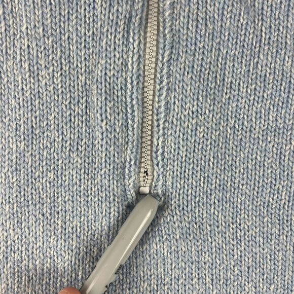 Vtg Paul & Shark Yachting Pure New Wool Knitted 1/4 Zip Sweater Blue L Italy - Picture 3 of 12